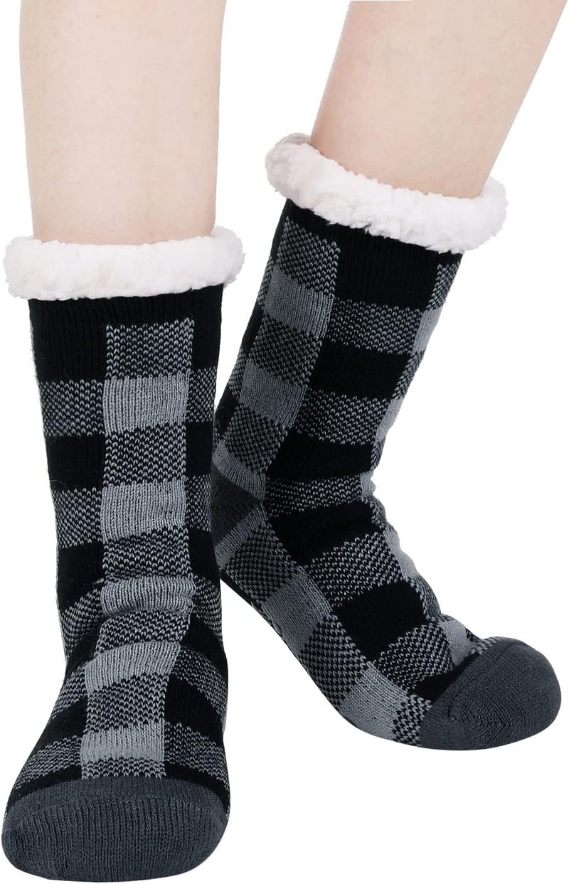 Chassic Sherpa Lined Slipper Socks for Women, Non-Slip Cozy Winter House Socks, Soft Fuzzy Socks, Christmas Gifts for Women & Ladies Stocking Stuffers - Image 3